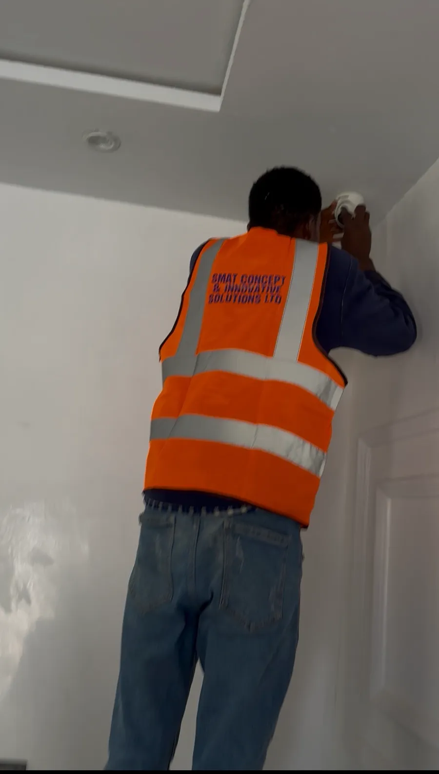 Mounting a camera unit on interior wall